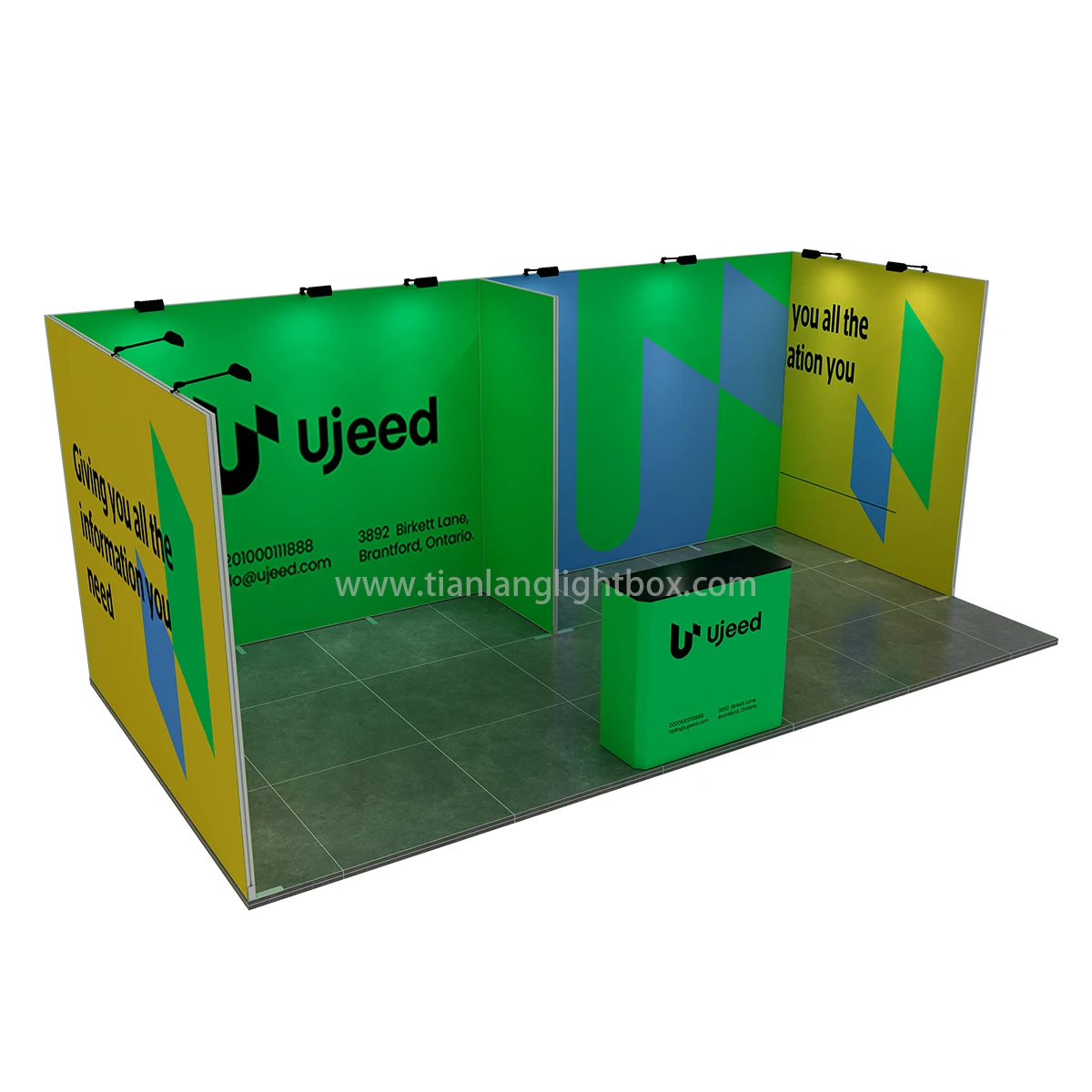 10x20ft portable aluminum modular easy set up trade show booth display with counter the most popular exhibition booth backdrop