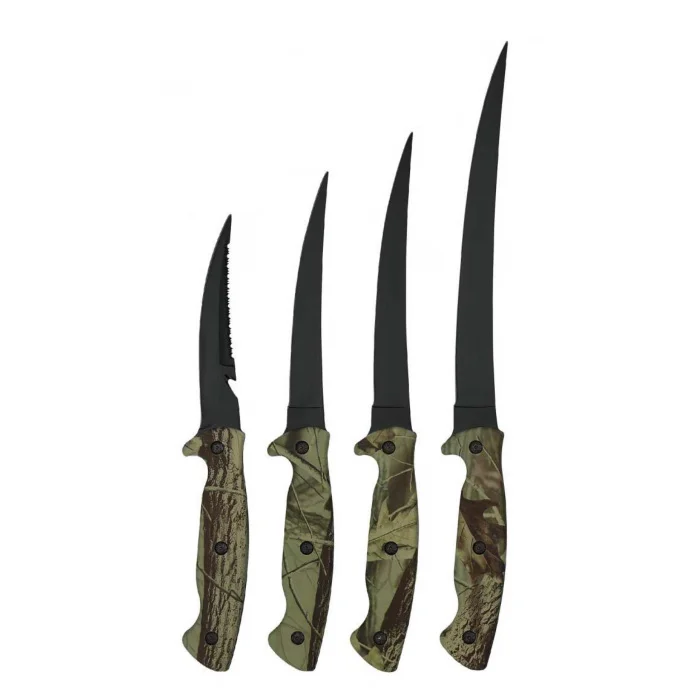 2023 New Customized  Stainless Steel Fishing Fish Knife Non-stick Coating Blade Fillet Knife Customized