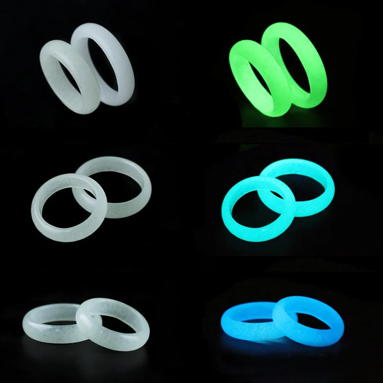 Wholesale fashion trending multi-color Luminous stone ring growing in dark ring for male and female