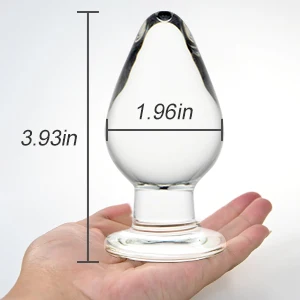 YPM Mushroom Shape Massage Bum Plug Crystal Glass Large Anal Plug Butt Plug