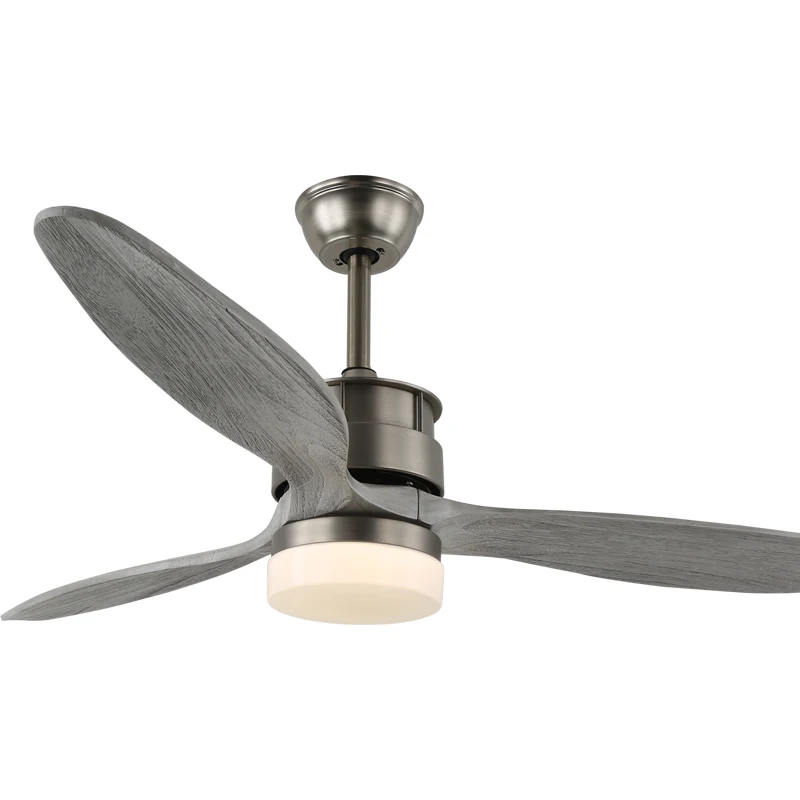 Solid Wood 52 inch Dc 100% Copper Motor Ceiling Fan Ceiling Fan Lighting LED Ceiling Fan With Remote Control