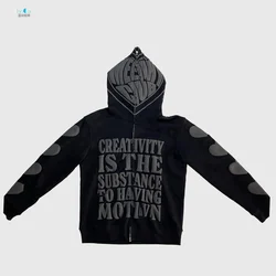 Custom Logo Puff Printing Men Hoodie Oversized Streetwear 100% Cotton French Terry Casual Zip Hoodie With Custom Design Clothing