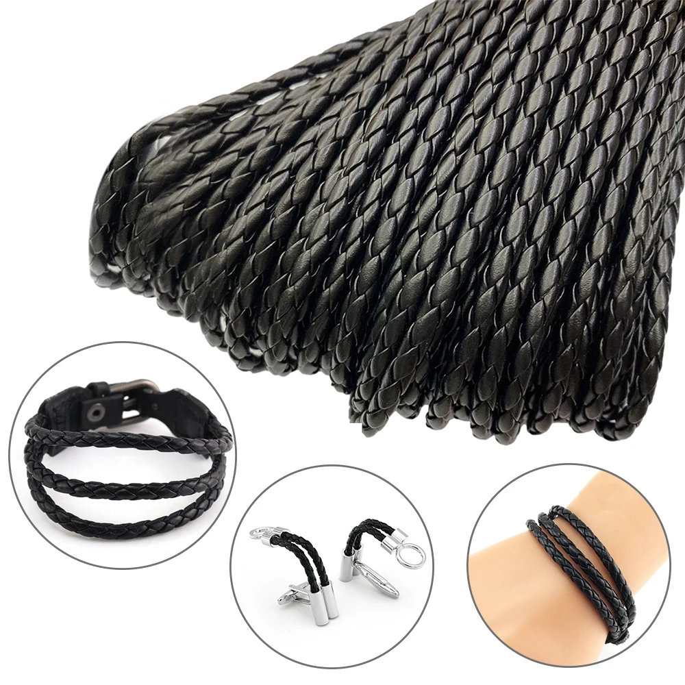 10 метров плетеные шнуры, кожаная веревка, ожерелье, браслет, сумочка, брелок, изготовление ювелирных изделий, «сделай сам», аксессуары для рукоделия 3-12 мм