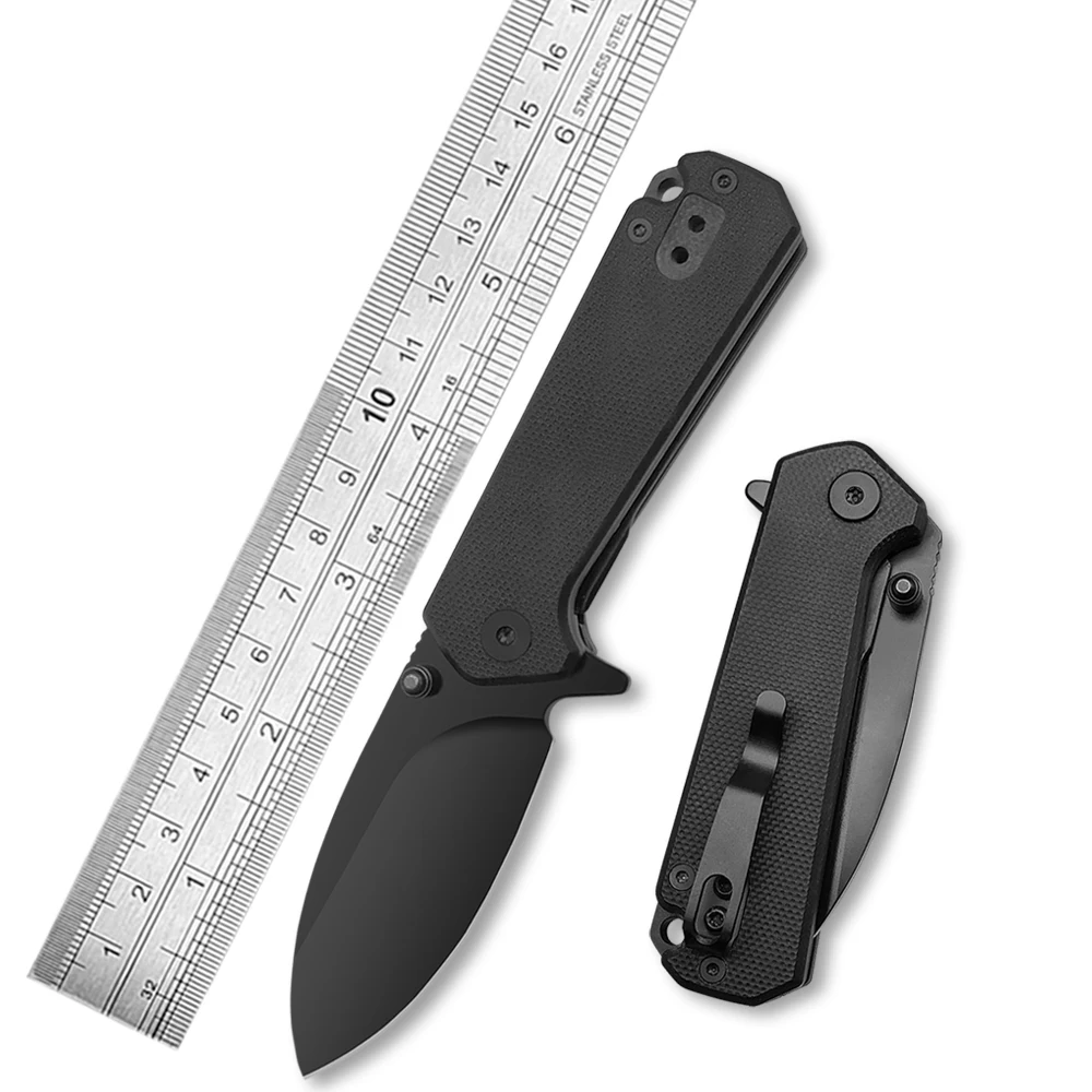 mini size D2 AUS-8 steel blade black color G10 handle survival folding stainless steel gift mimi knife