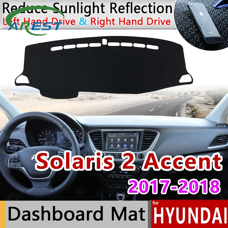 for Hyundai Solaris 2 Accent 2017 2018 HC Anti-Slip Mat Dashboard Cover Pad Sunshade Dashmat Protect Carpet Rug Accessories Cape
