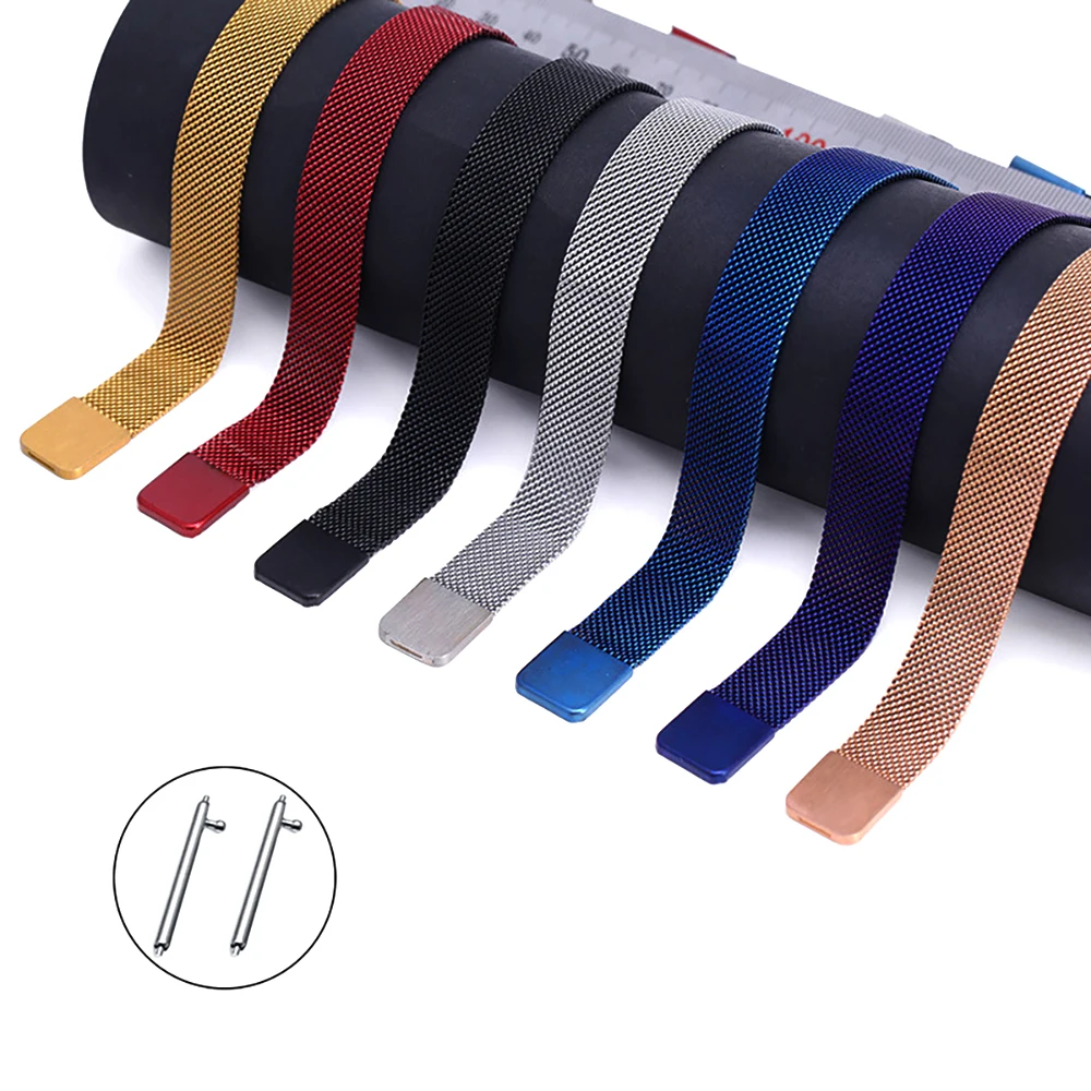 General Quick Release Milanese Magnetic Closure Steel Watch Band for For Amazfit Pace Bip Xiaomi Replacement Strap 12  20 22 24