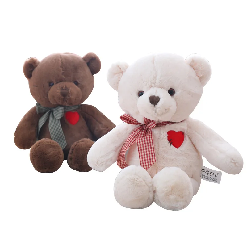 Wholesale Hot Sale Cute Little Bear With Red Love Heart Lovers Bear Plush Toys