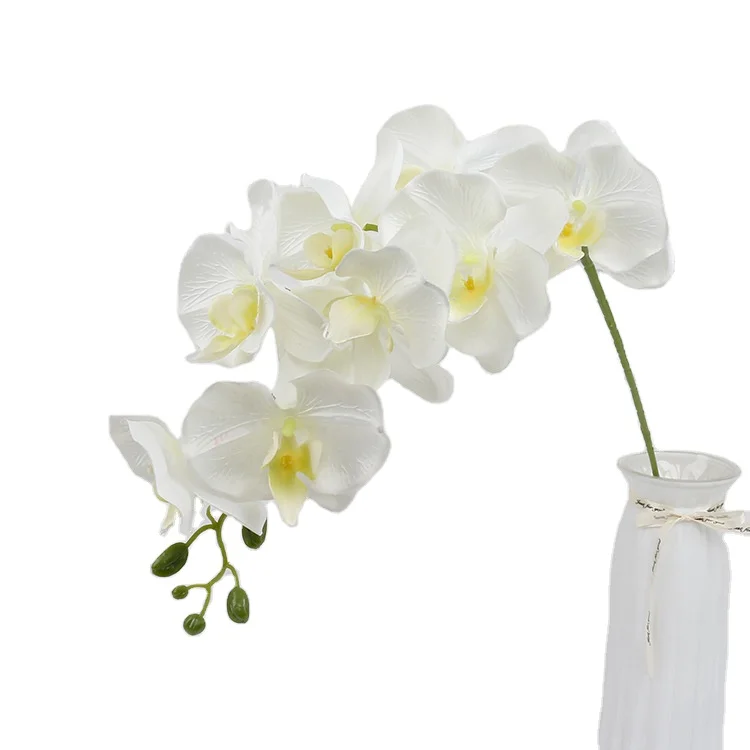 New 2023 wholesale 8 forks artificial flowers Easter Phalaenopsis flowers plastic flowers for Easter wedding