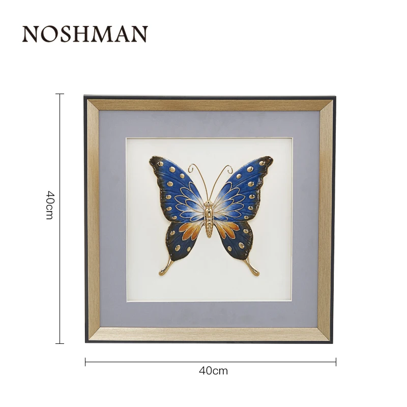 Modern Hotel Decor Hand Painted Abstract luxury home decorative enamel butterfly Animal Painting Wall Art