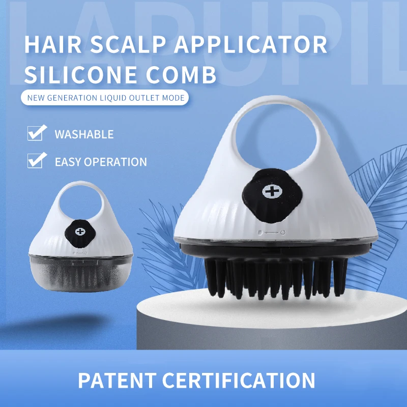 Scalp Applicator Liquid Comb Hair Scalp Treatment Essential Oil Guiding Comb Hair Care Pneumatic Pressing Massager for Medicine