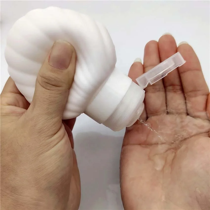 Cartoon 48ml shell-shaped emulsion leakproof silicone travel bottle factory direct