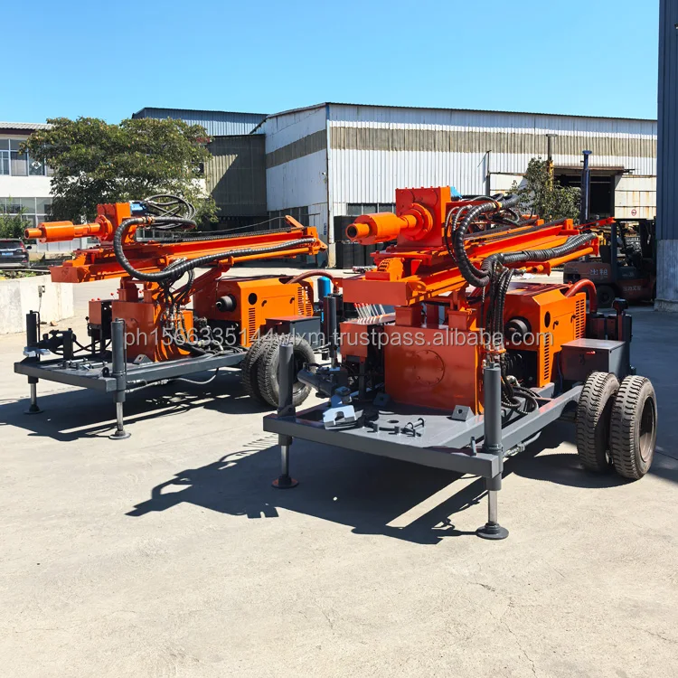 300m 4 Wheeled China Pneumatic Water Well Drilling Machine Rig Small Mini Borehole Water Well Drilling Rig for Sale