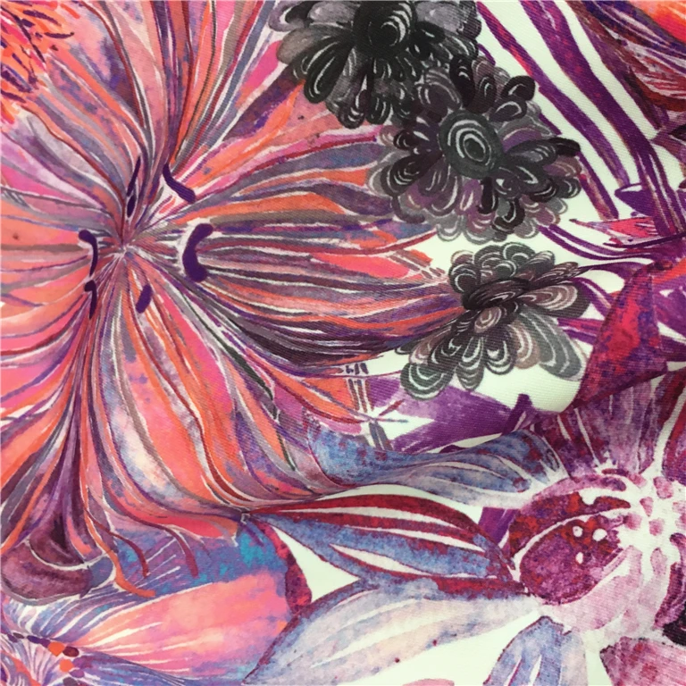 
Factory custom more beautiful top one digital print swimwear fabric 