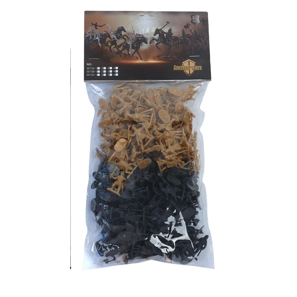 3 cm PE 200pcs two colors Miniature Army Military Toy Figures Wholesale Ancient Roman Soldier Action Figure Set for play kids 5+