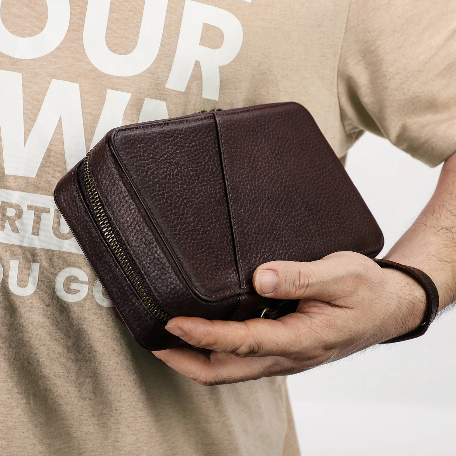 Digital Accessory Storage Bag Dropshipping Leather Electronic Accessories Organizer Case Cable Storage Travel Pouch CF1149