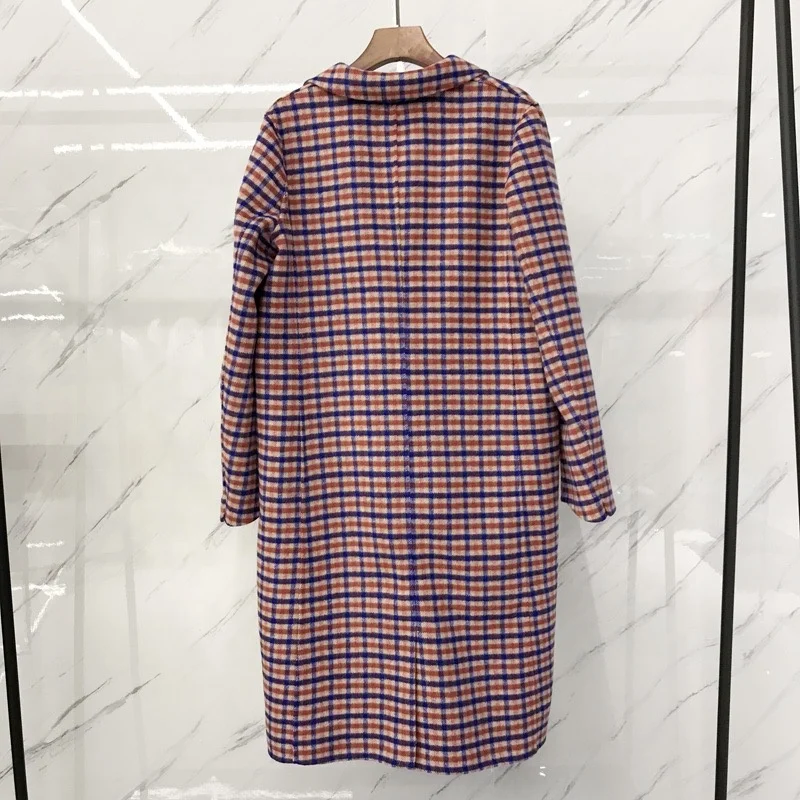 2020 In The Winter Latest Rice White Cashmere Wool Coats Women Double Faced Wool Long Ladies Coat