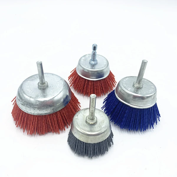 
OEM ODM Twisted cup polishing brush with shank cleaning steel wire cup brushes wheel drill crimped wire brass wheel drill brush 