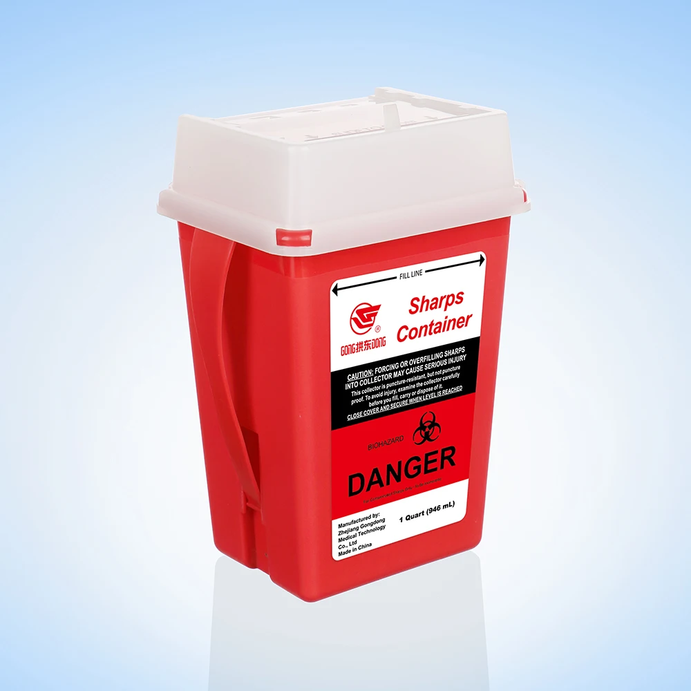 Medical PP Plastic Safety Box Biohazard Needle Syringe Bin Sharp Container Disposal Medical Sharp Container Safety Box