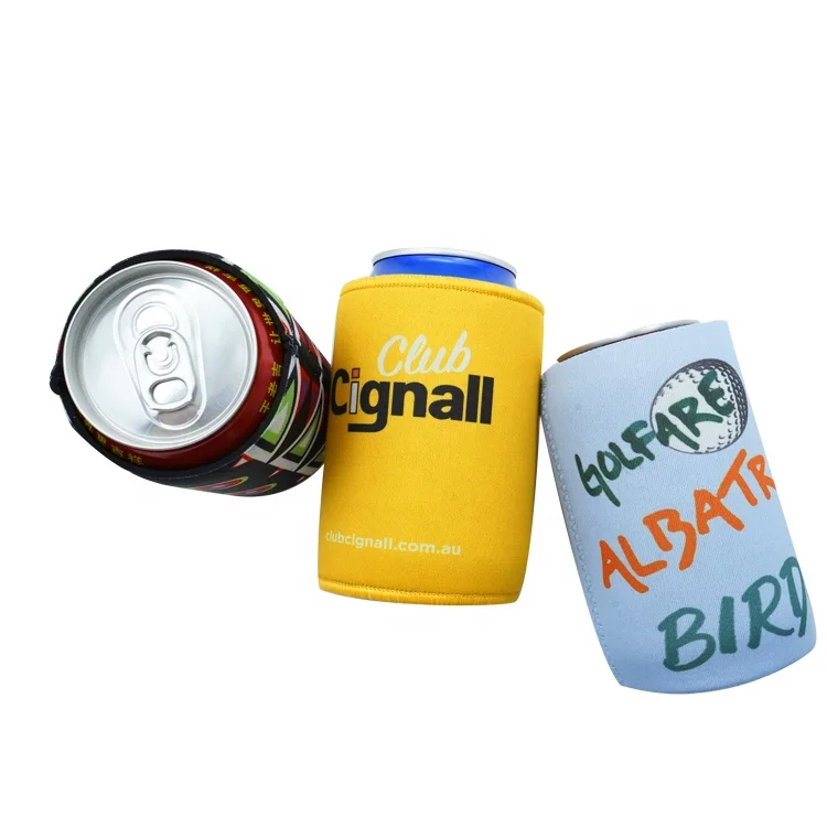 Customized Neoprene Stubby Drink Holder  Foldable Can Cooler Sleeve Personalized Sublimation Can Cooler