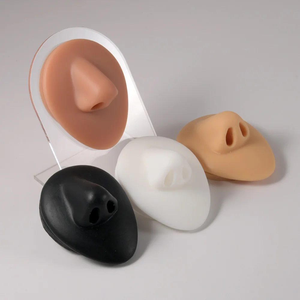 Puncture Practice Body Piercing Jewelry Simulation Human Silicone Ear Model With Display Stand Use For Tattoo Display Tool