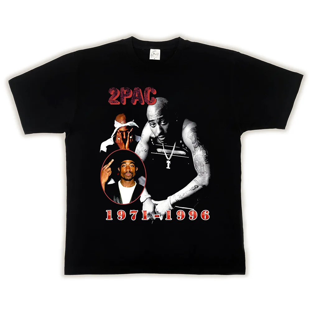2PAC BIGGIE SMALLS Wholesale High Quality Mens T Shirt Streetwear Oversized West coast Hip Hop 100% Cotton  Vintage T Shirts