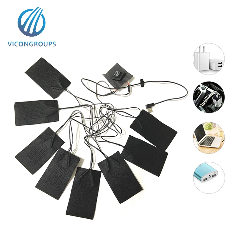 5v USB Электрический нагревательный элемент из углеродного волокна для одежды