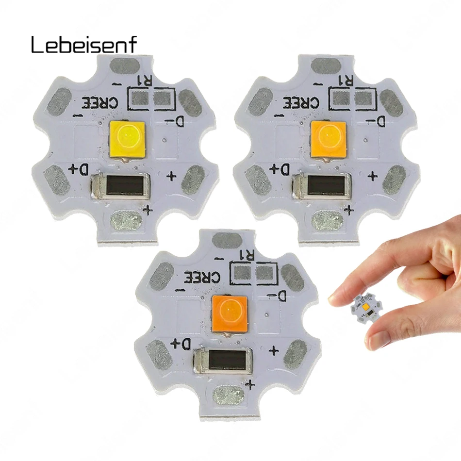 High Power SMD 3535 Ceramic LED Lamp Beads Warm Natural White 3000/4000/6000K Golden DC 5V 3W Resistor 20mm Star Aluminum Plate