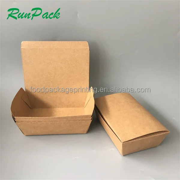 Brown kraft paper wholesale price custom fast food lunch box takeaway bento box doner kebab custom package box with logo