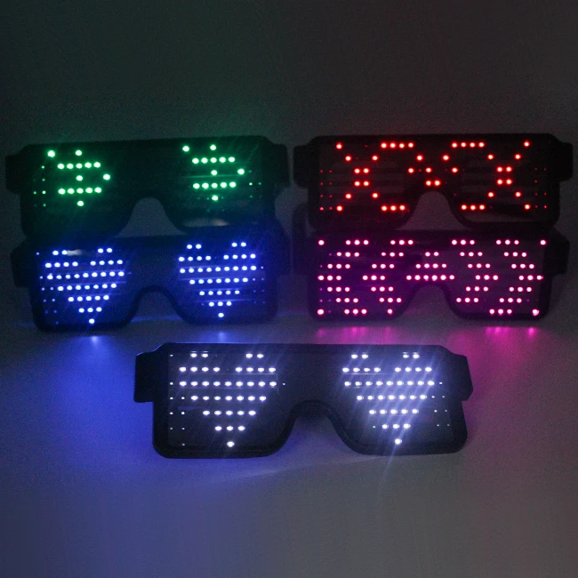 New Product Smart App Wireless Rechargeable LED Glasses Luminous Animation Glasses For Party