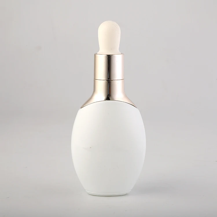 
Essential oil luxury opal white porcelain glass dropper bottle with gold screw cap 