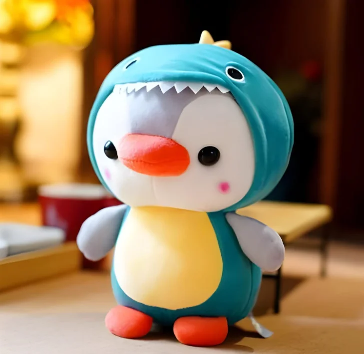 Creative Dressed Penguin Stuffed Animal Plush Toy Cartoon Dino Dressed Penguin Toy for Boys and Girls