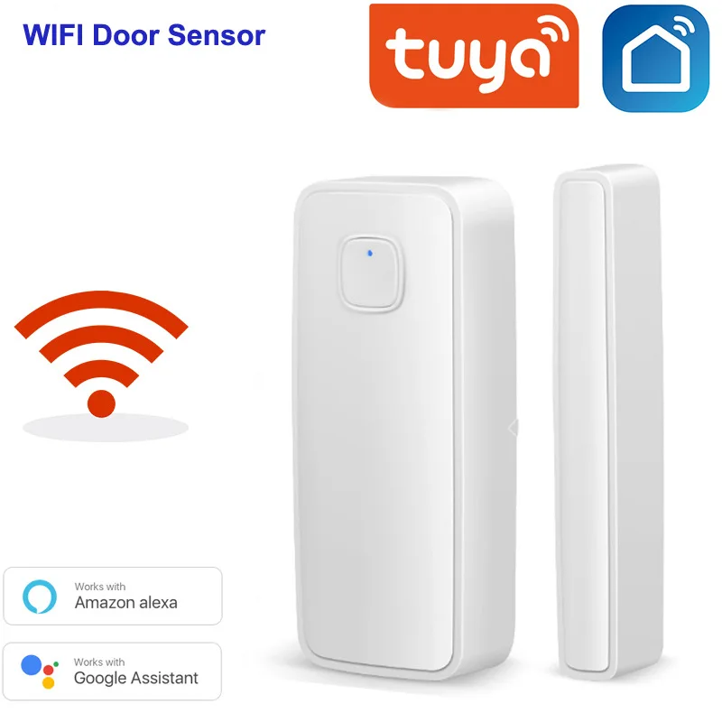 Умная Wi-Fi сигнализация Tuya с поддержкой Alexa Google Home дверной датчик двери закрытые детекторы WiFi приложение оповещение безопасности