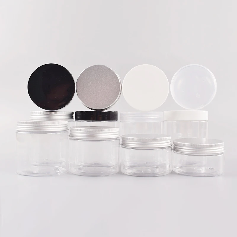 Hot Sale 2oz 3oz 4oz 5oz 8oz 300ml 500ml Food Honey Cookie Food Jar With Lid Clear PET Spice Plastic Jar