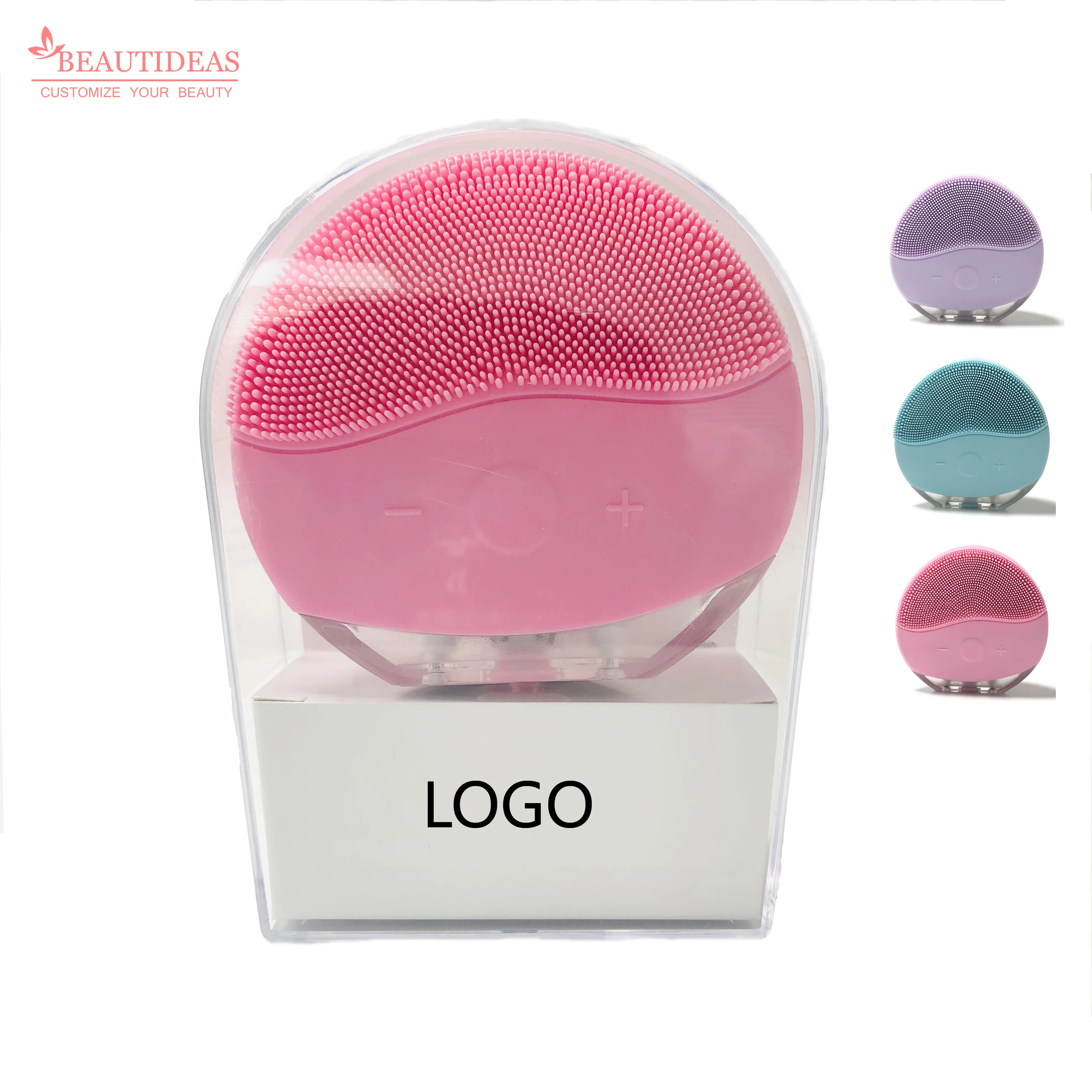 Electric Vibrating Face Cleanser Device Private Label  Sonic Silicone Facial Cleansing Brush Face Brush
