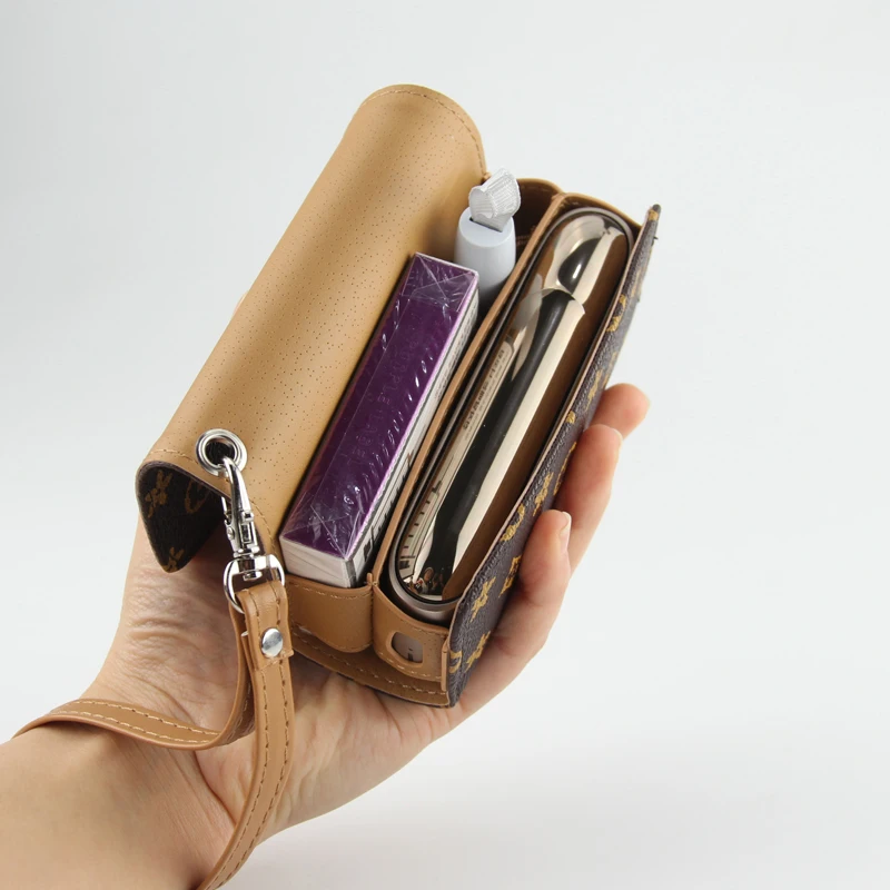 Amazon Hot Sale Fashion Water Proof PC Leather Electronic Cigarette Storage Bag with Carabiner For Use with IQO 3.0 duo