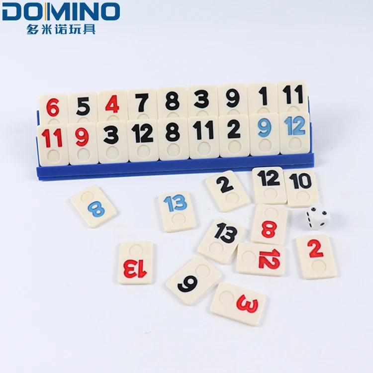 Polished Acrylic Domino Game Set large square tin box for packing rummy game set  rummy tiles