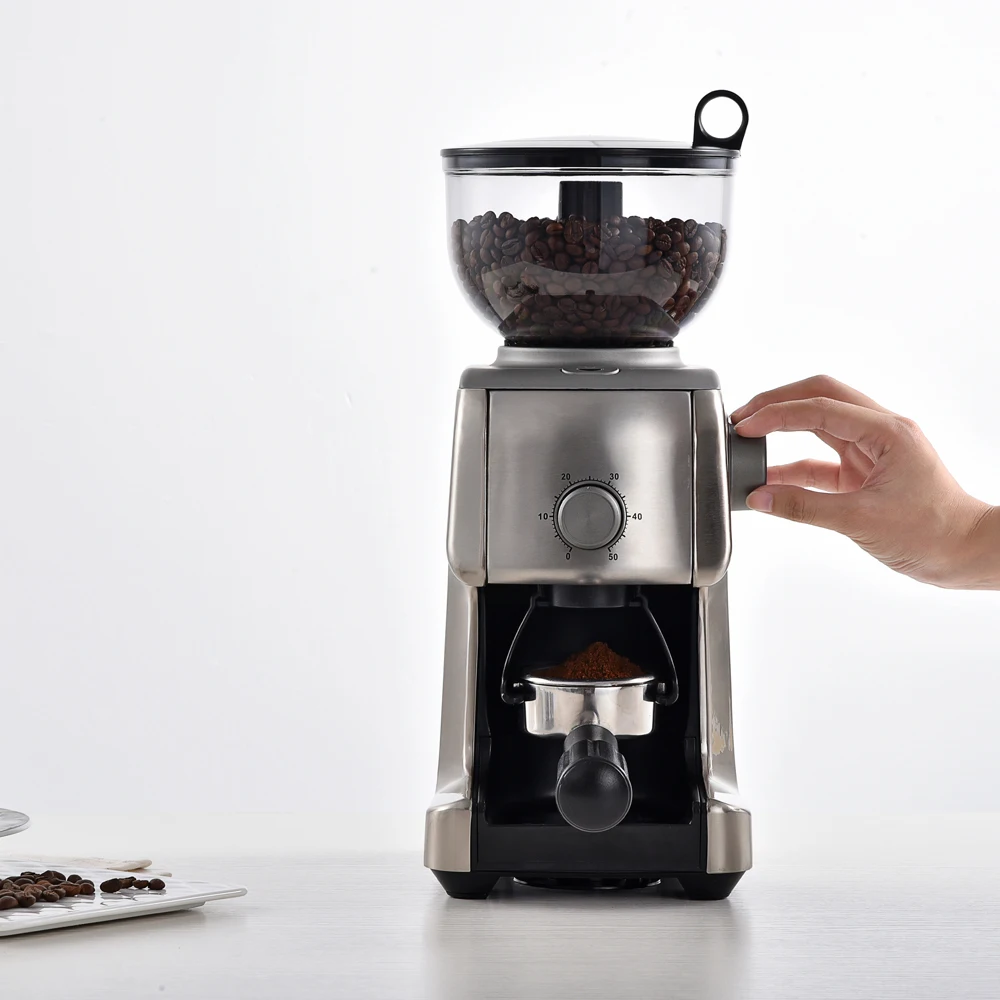 KWG-250  Large 400g  whole bean container with 400 ground coffee container with lid Conical Burr Coffee Grinder
