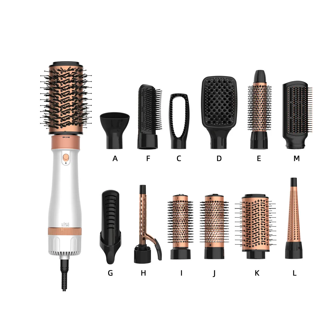 One-Step 12 In 1 Hair Dryer Brush and Volmizer Hot Comb Electric Hair Brush Straightener Comb Hot Air Brush With Negative Ion