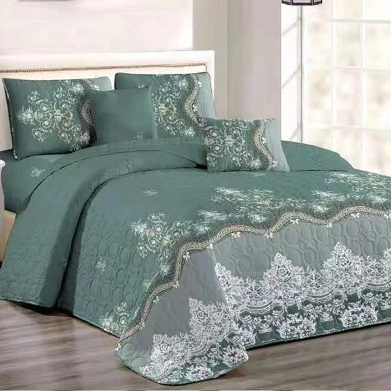 Manufacturer Home Patchwork Bedspread Queen Size Two Pillowcase Quilt Set Bedding Luxury