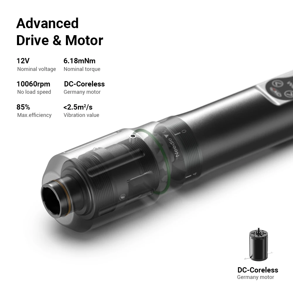 CNC Professional Wireless Tattoo Pen Rotary Tattoo Pen with Dual Batteries for Body Art