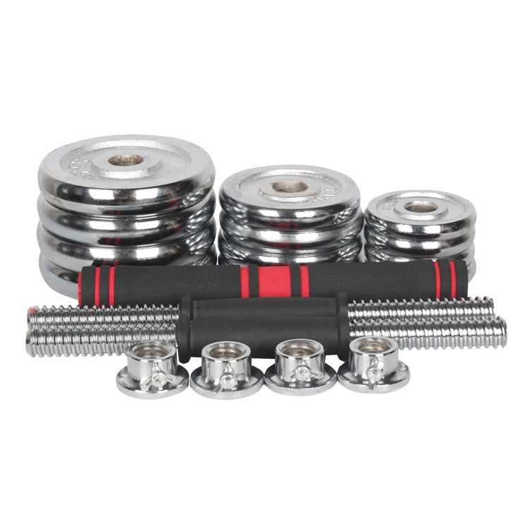 Hot Sale Cheap Gym Home Fitness 20KG Electroplate Cast Iron Weights Adjustable Dumbbell Set
