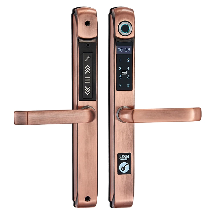 304 stainless steel Access Control  fingerprint Home smart door lock