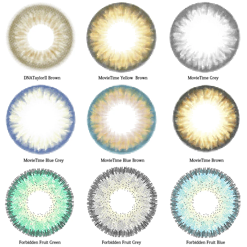 TX brand three tone wholesale contact lenses 14.0/14.2/14.5mm entes de contacto de color