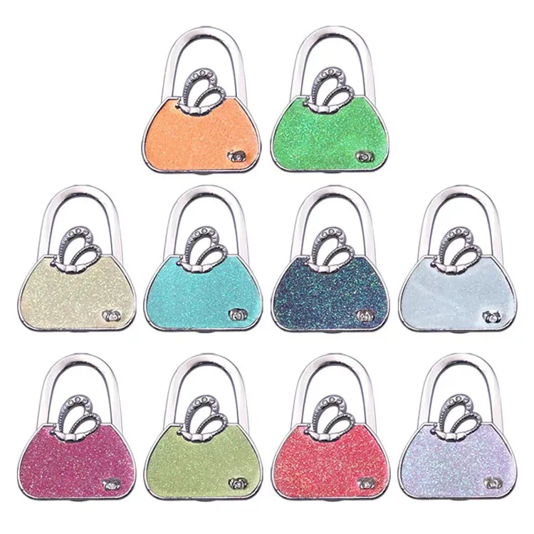 Fashion zinc alloy handbag hanger folding bag purse table hook