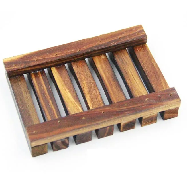 ECO friendly Bamboo Wooden Soap Dish Holder Tray Wood Bar Soap Saver Self Draining Soap Case for Shower