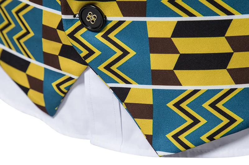 African Clothing Vest Paisley Flower Classic Vest African Wedding Dress Fabrics Big Vest African Men Clothing