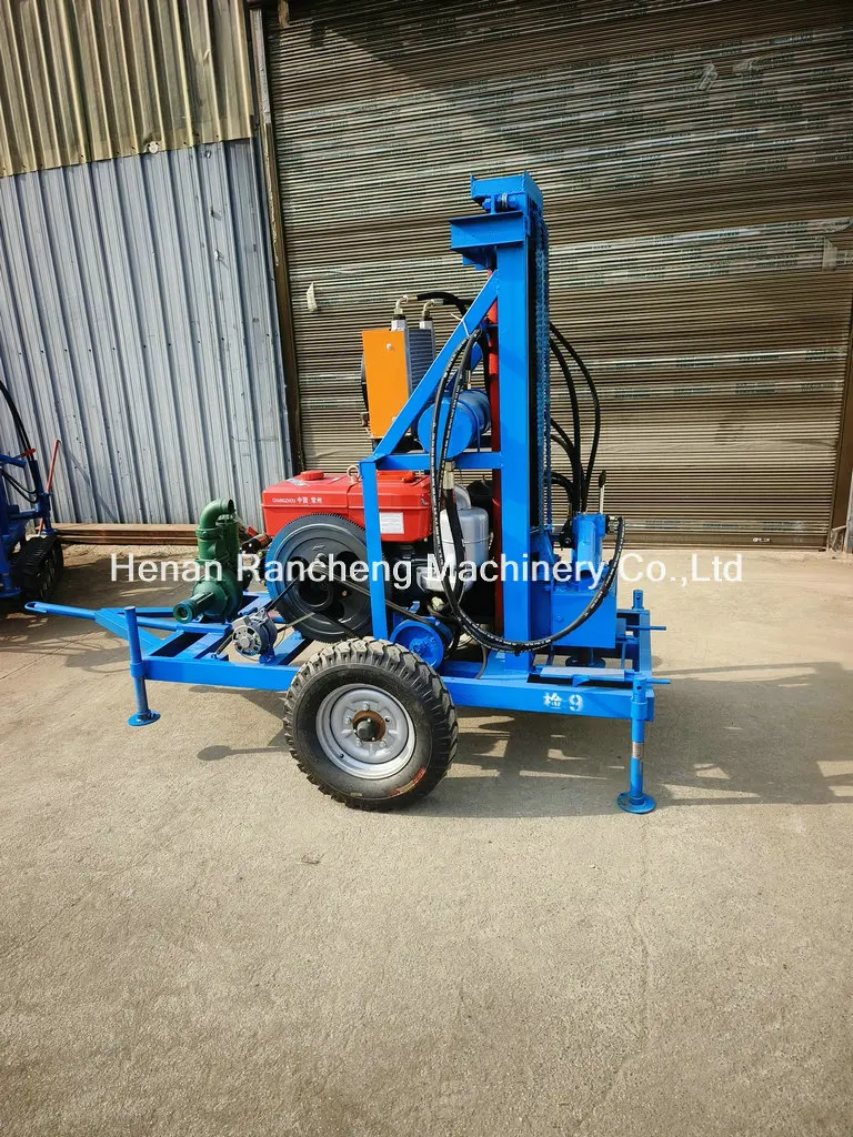 Top Selling Water Well Drilling Machine in China RCS200P Reaching Depths of 150M with Two Wheels at an Attractive Price