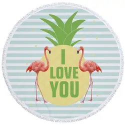 Eco-friendly Printing and Customized Round Beach Towel Beach Sitting Mats Yoga Mat with tassels