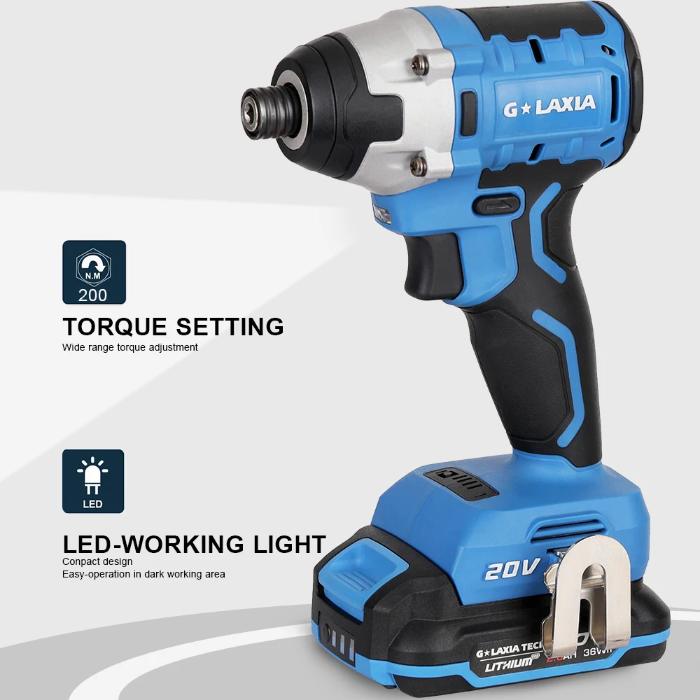 Cordless 20V Brushless Screwdriver with 200Nm Torque
