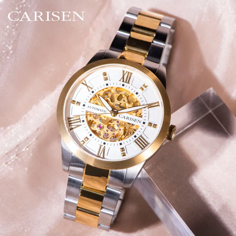 Carisen Brand High Quality Automatic Movement Stainless Steel Case 42mm Genuine Leather Strap Black Pilot Odm Men Watch